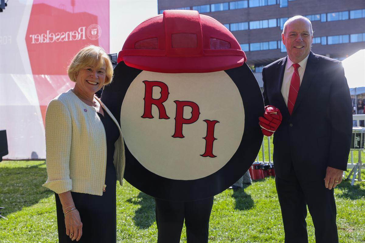 Lyn and Marty Schmidt with Puckman.