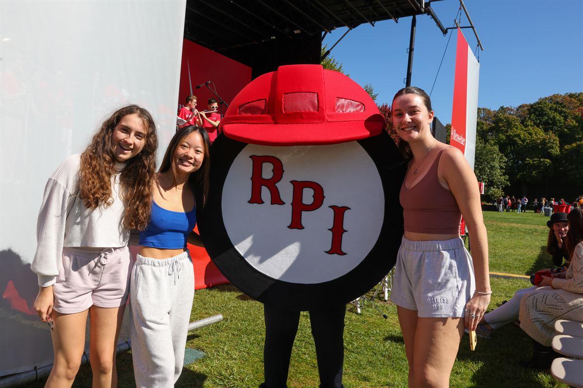 Female students with Puckman.