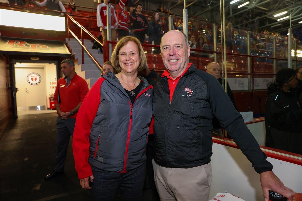 President Marty Schmidt with Trustee Linda Jojo.