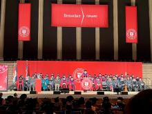 President Schmidt speaks at his inauguration